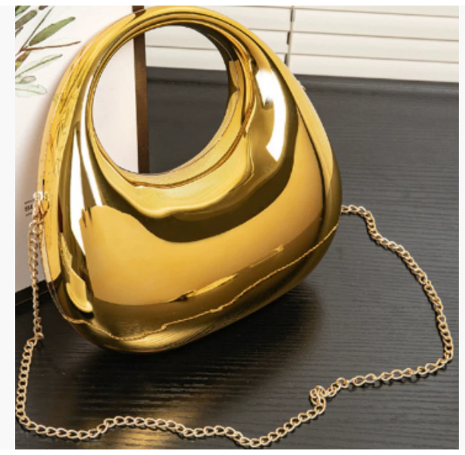 Европейская и американская модная сумка в форме полумесяца 2026 Новинка Текстурированная сумка через плечо Сумка через плечо с цепочкой для женщин