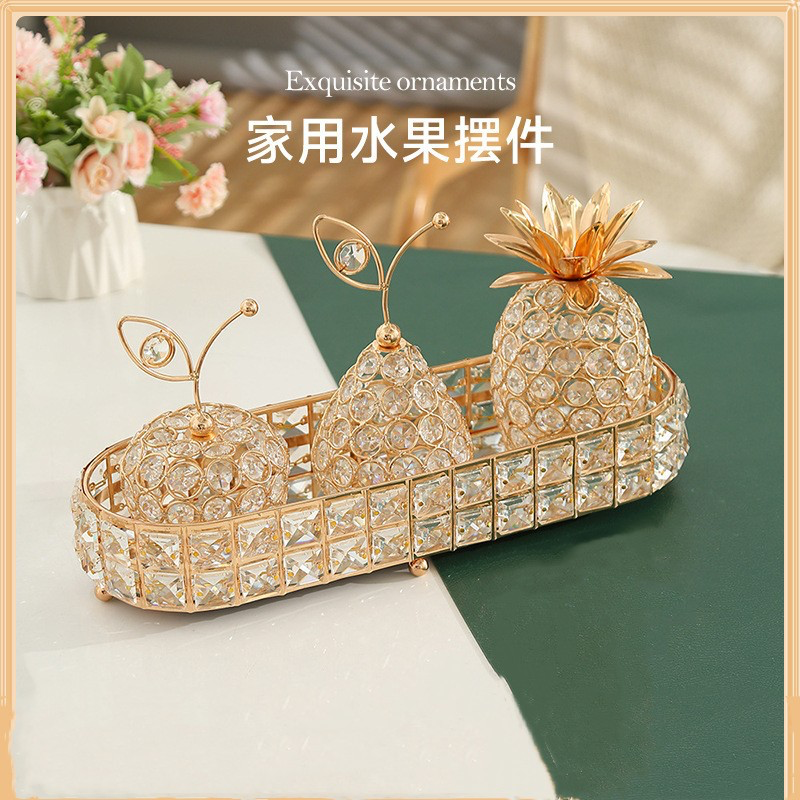 Трансграничные творческие изделия из хрусталя в европейском стиле: украшения для дома в форме яблока, груши и ананаса для оформления интерьера