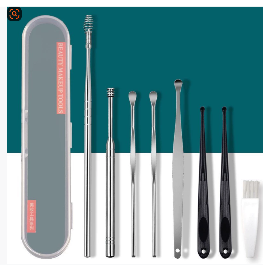 Набор из 6 предметов для чистки ушей из нержавеющей стали Набор из 8 предметов для чистки ушей Набор спиральных пружинных инструментов для чистки ушей с двумя концами Инструменты для чистки ушей