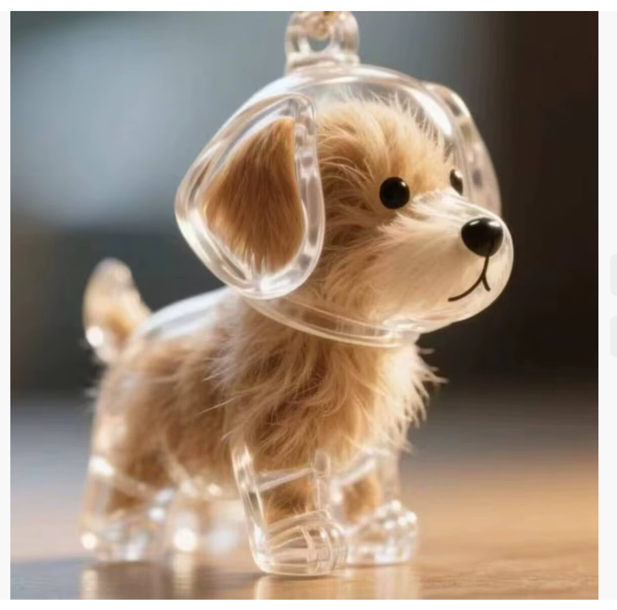 Ящик для хранения волос: очаровательный прозрачный кулон в виде шарика из шерсти животного с изображением щенка, декоративный сувенирный пылезащитный футляр для хранения игрушек