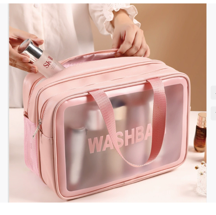 Двухслойный объемный дорожный органайзер из полиуретана с разделением на сухую и влажную части Многофункциональный органайзер для купания Водонепроницаемая сумка для туалетных принадлежностей и косметики