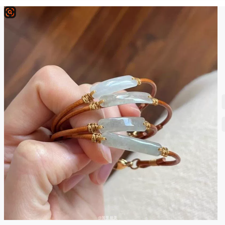 Регулируемый кожаный браслет с завязками и простой биркой в стиле ретро-минимализм, имитация хэтяньского нефрита, новая коллекция 2026 в китайском стиле, женские украшения