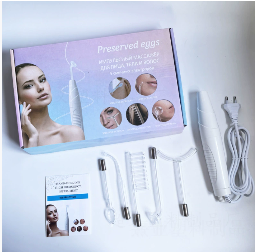 Домашнее устройство для красоты: высокочастотный озоновый электротерапевтический аппарат Портативный прибор для удаления прыщей и клещей с помощью высокочастотной электротерапии 09A