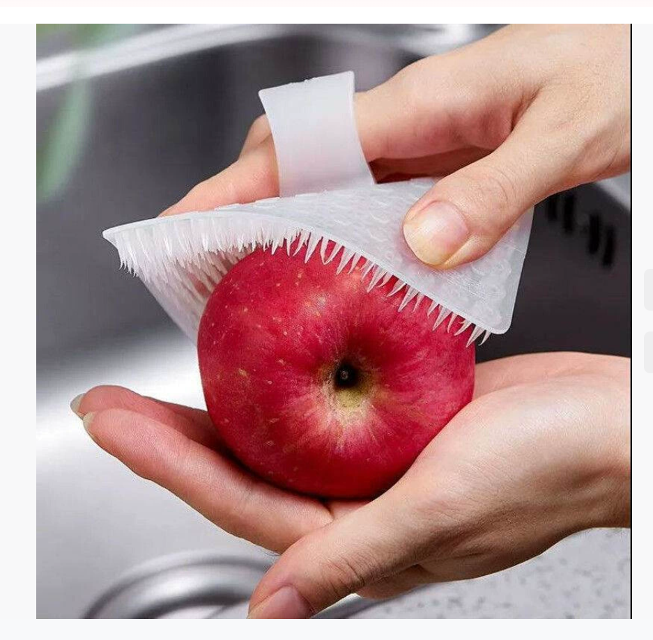 Щетка для фруктов и овощей с рукавом для пальцев Многофункциональная гибкая кухонная щетка для чистки овощей и фруктов, бытовой раковины и разделочной доски Щетка для щелей