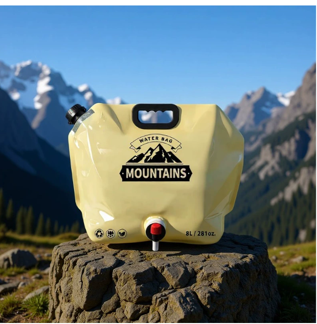 Портативный складной мешок для воды для использования на открытом воздухе 8 л Большой объем Усиленный гибкий мешок для хранения воды Мешок для воды для музыкальных фестивалей Пластиковый мешок для воды для кемпинга