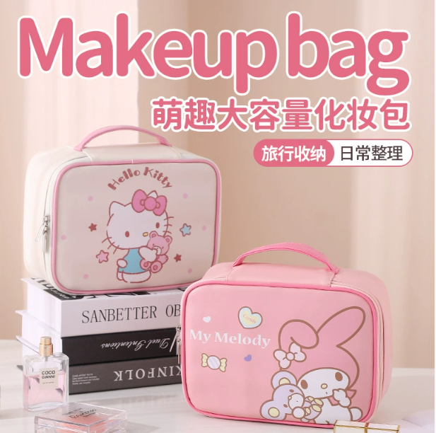 Аутентичная лицензионная сумка Sanrio Новая сумка для косметики с возможностью индивидуальной настройки Большая вместимость Ручная сумка Роскошный многофункциональный дизайн