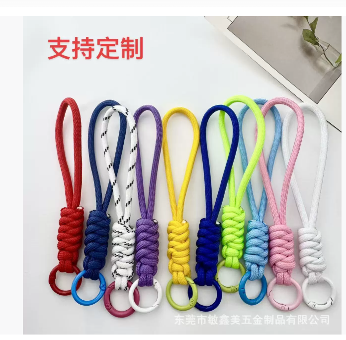 Разноцветный завязывающийся ремешок для мобильного телефона Креативный короткий тканый ремешок Брелок для чехла телефона Съемный ремешок против потери