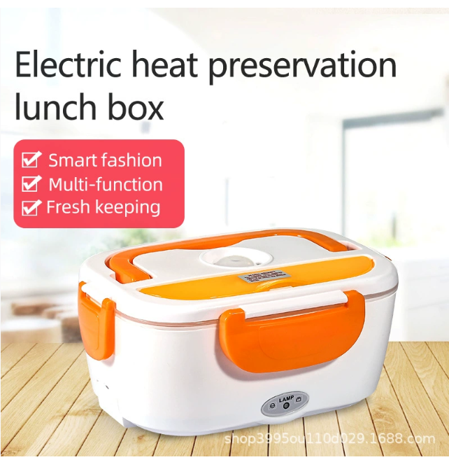 Обогреваемый ланчбокс для домашнего использования с питанием от автомобиля Подключаемый к розетке ланчбокс с электрическим обогревом Чудо-устройство для подогрева еды Безводный портативный ланчбокс