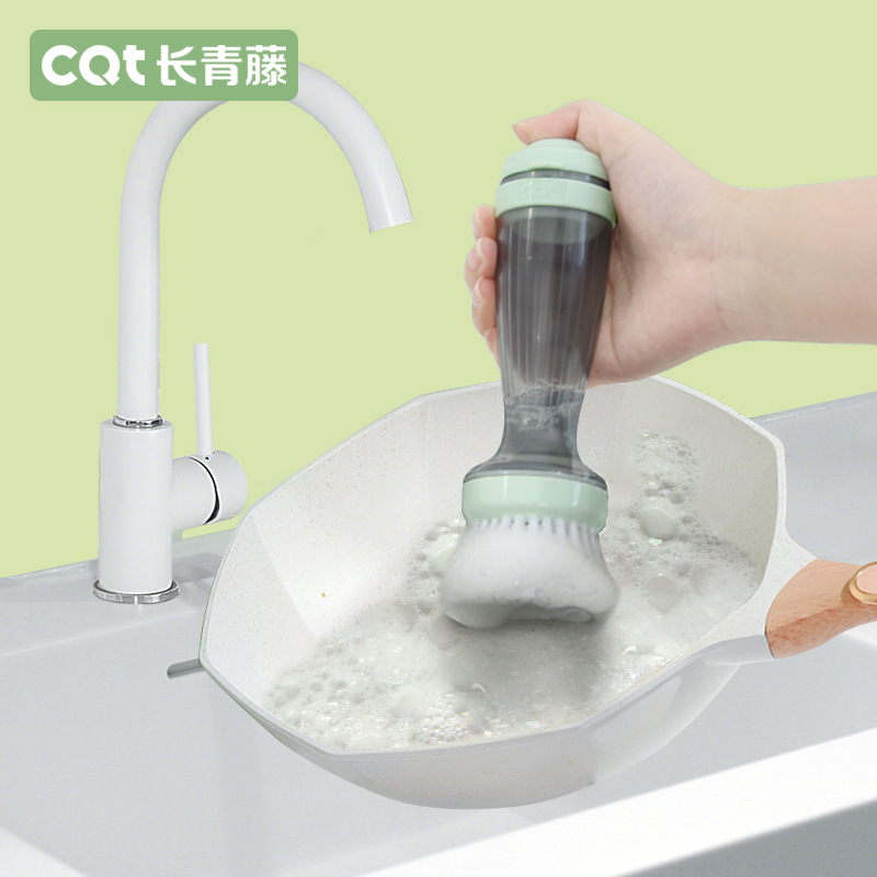 Средство для мытья кастрюль с дозатором жидкости Кухонная щетка с длинной ручкой Пластиковая щетка для мытья посуды Губка для мытья посуды Средство для чистки кастрюль Щетка для кухонных принадлежностей